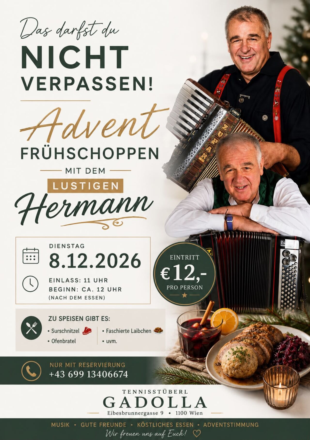 8.12.2026 Adventfrühschoppen mit dem Lustigen Hermann