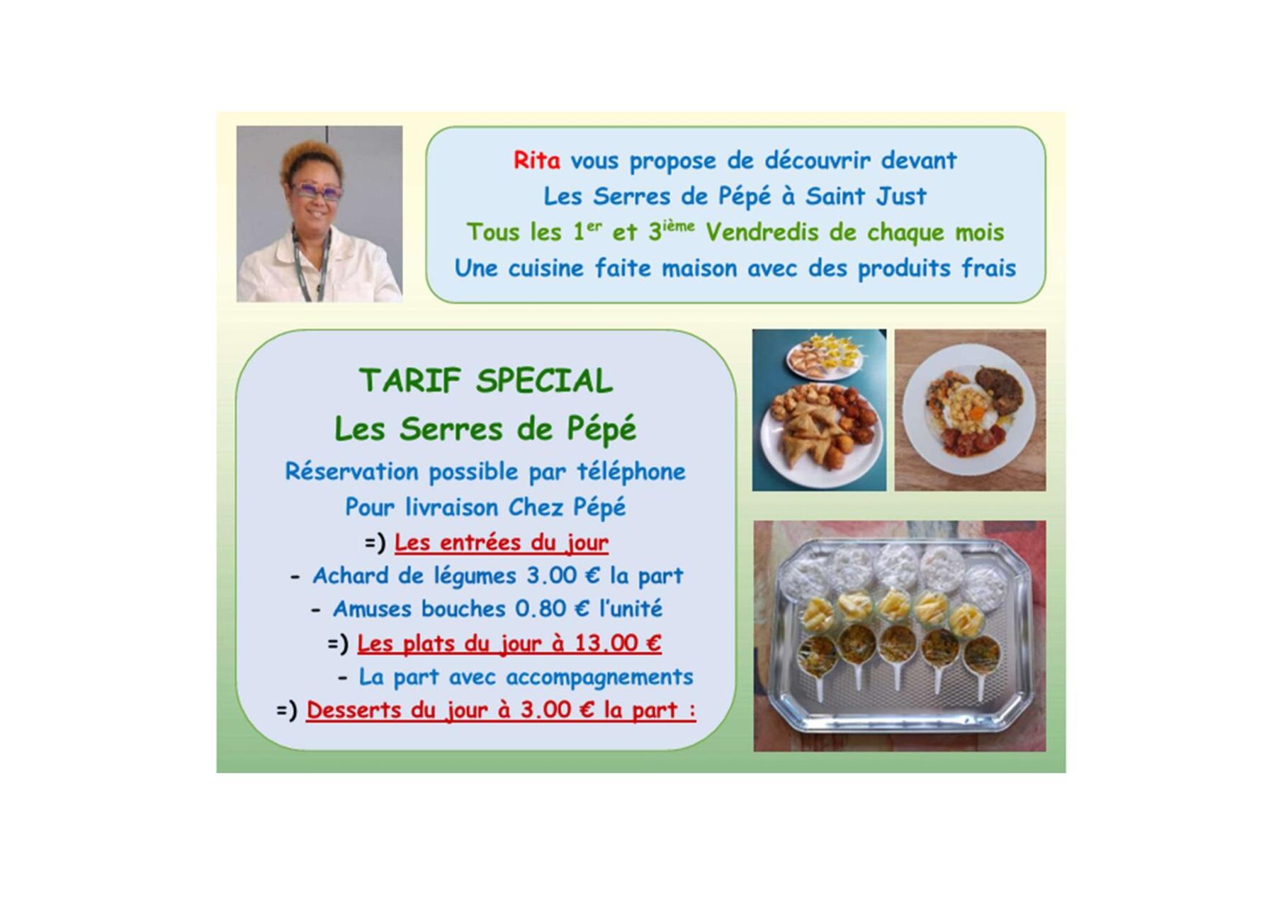 RDV tous les 1er et 3ième Vendredis devant la Serre de Pépé à Saint Just de 15h00 à 19h00