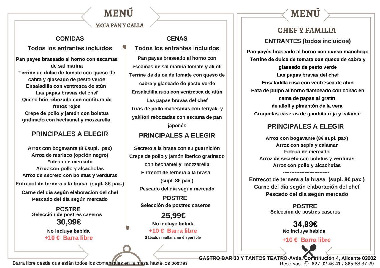 MENÚS PARA GRUPOS (consultar disponibilidad en diciembre)