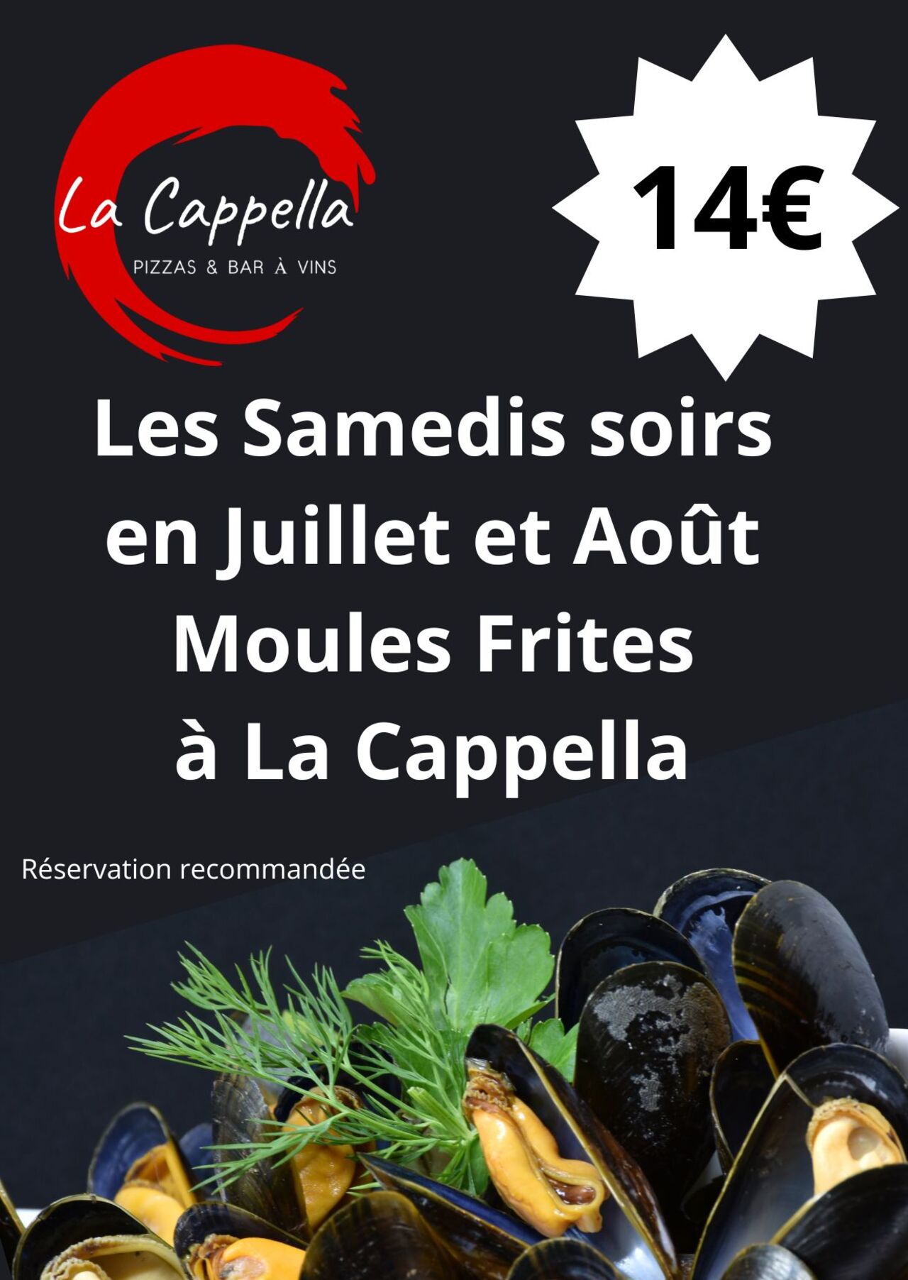 Moules Frites les samedis soir de l'été !!!