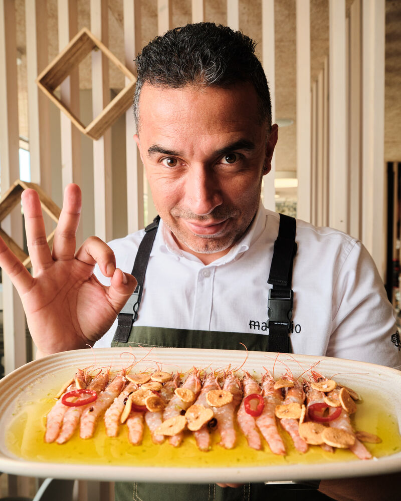 Gamba Roja de Huelva al ajillo