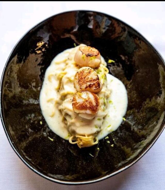 TAGLIOLINI CACIO PEPE E CAPESANTE 