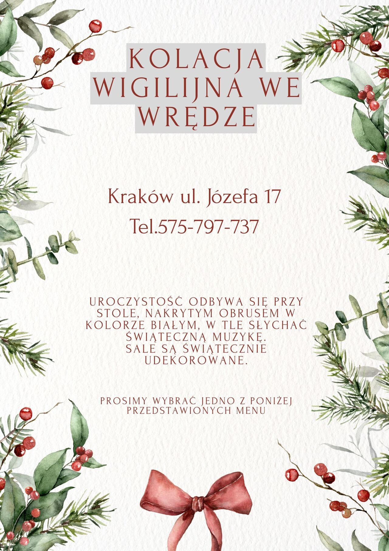 Zorganizuj niezapomnianą Wigilię firmową w sercu Kazimierza! 🎄