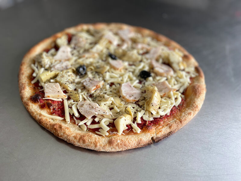 une nouvelle recette Pizza Croc ! Notre pizza poulet - artichaut 