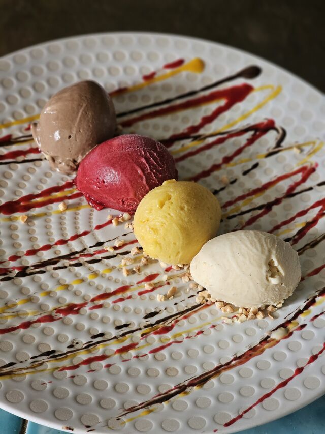 L'assiette de glaces et sorbets maison 