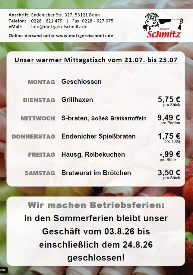 Unser Mittagstisch für diese Woche: