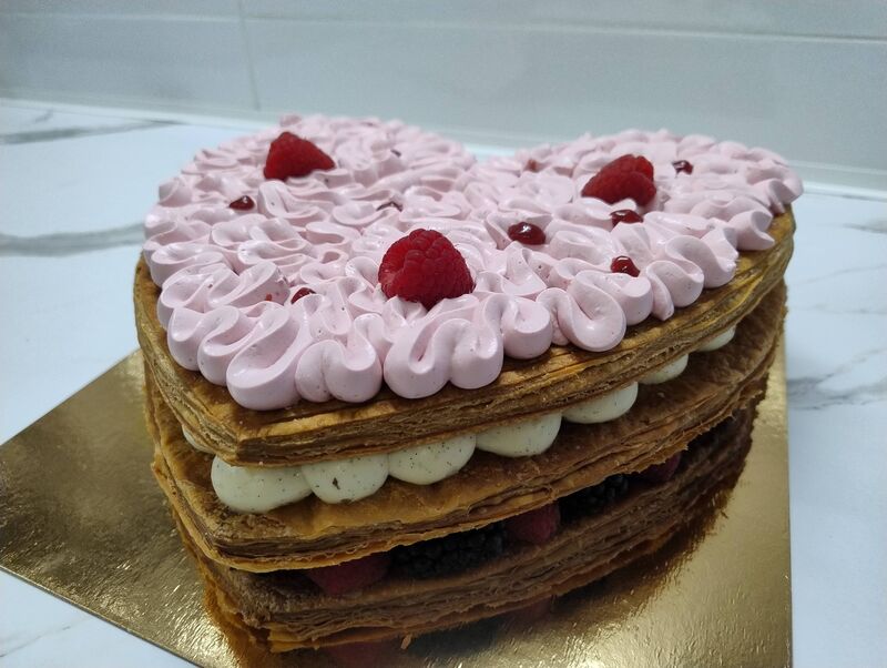 Millefeuille vanille framboise