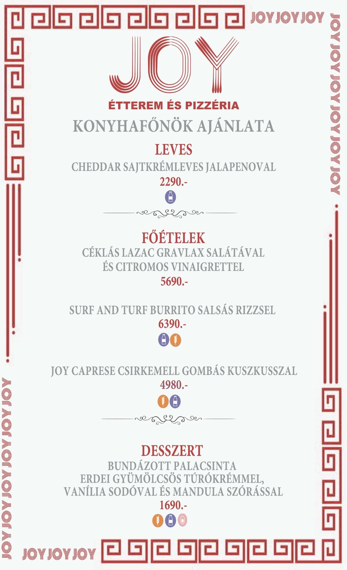 KONYHAFŐNÖK AJÁNLATA