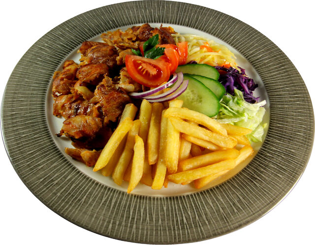 Kebab taliř s hranolky