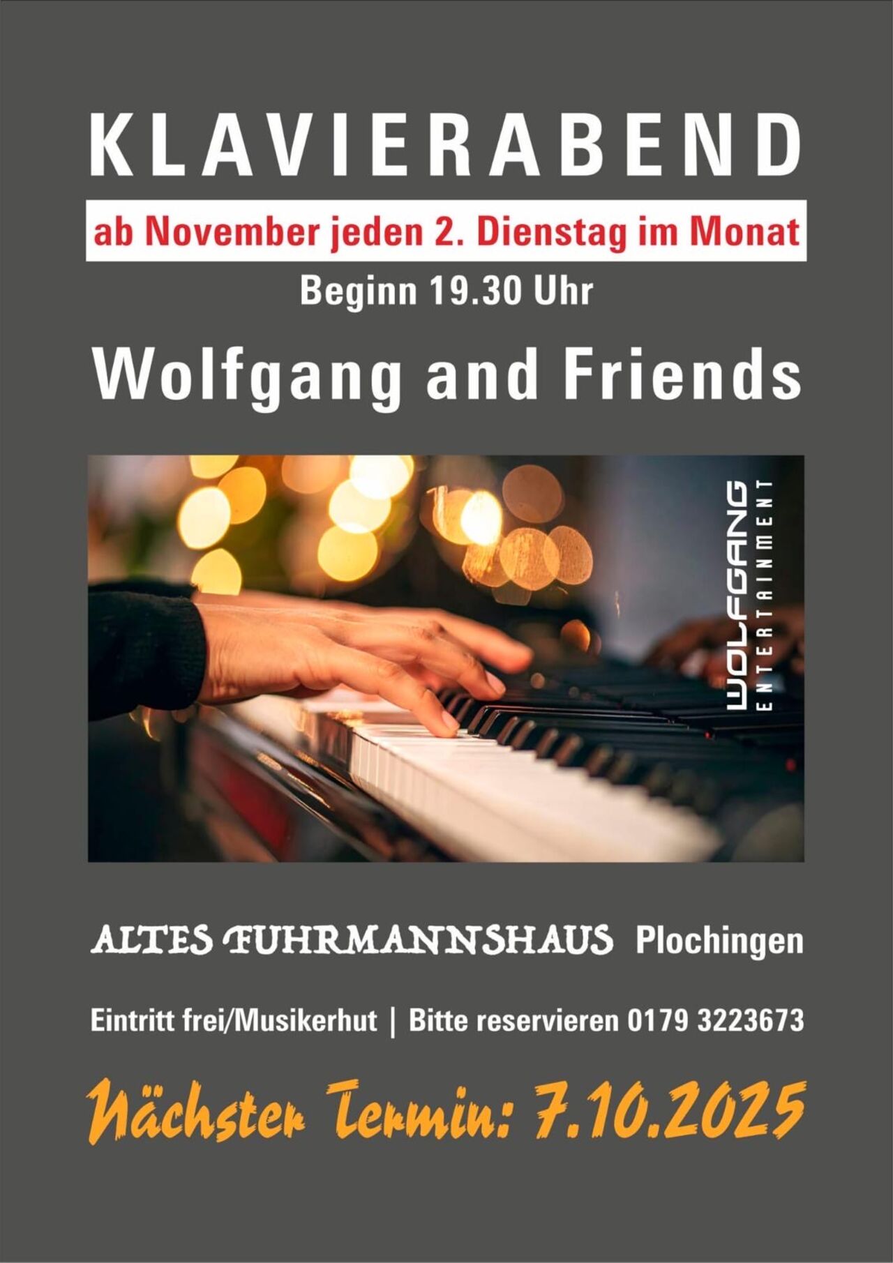 Klavierabend am 07.10.25, ab 19:30