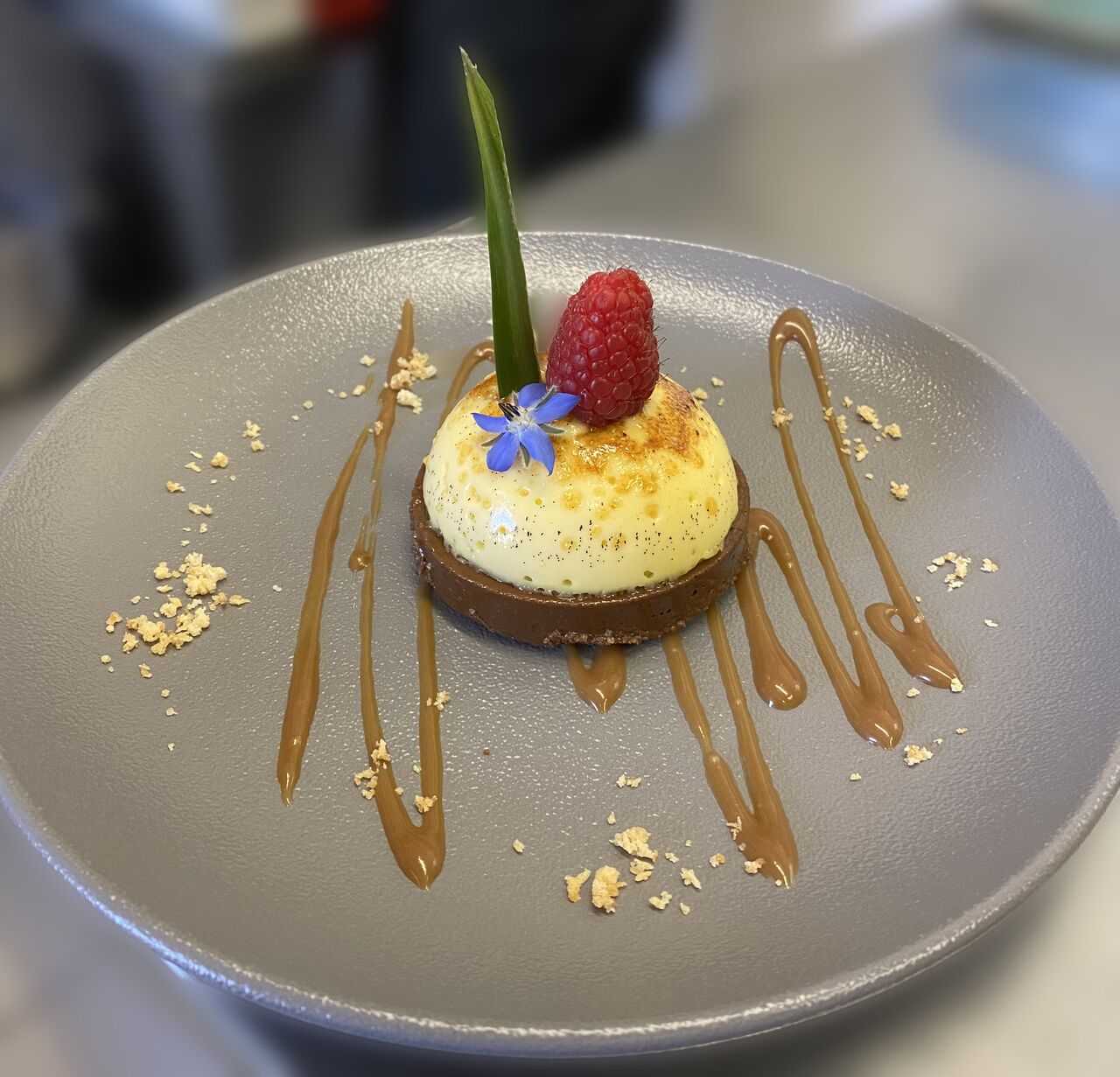 Crème brûlée en due et craquant cookie 