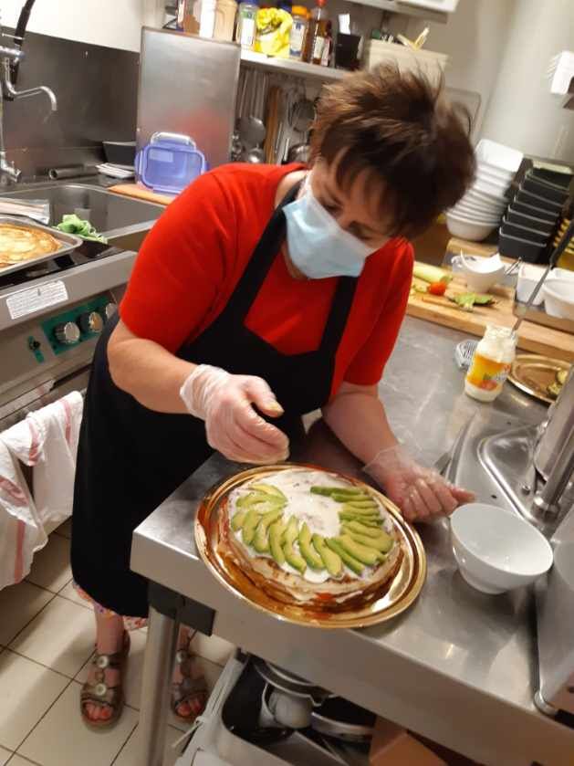 Réalisation du mille crêpes.