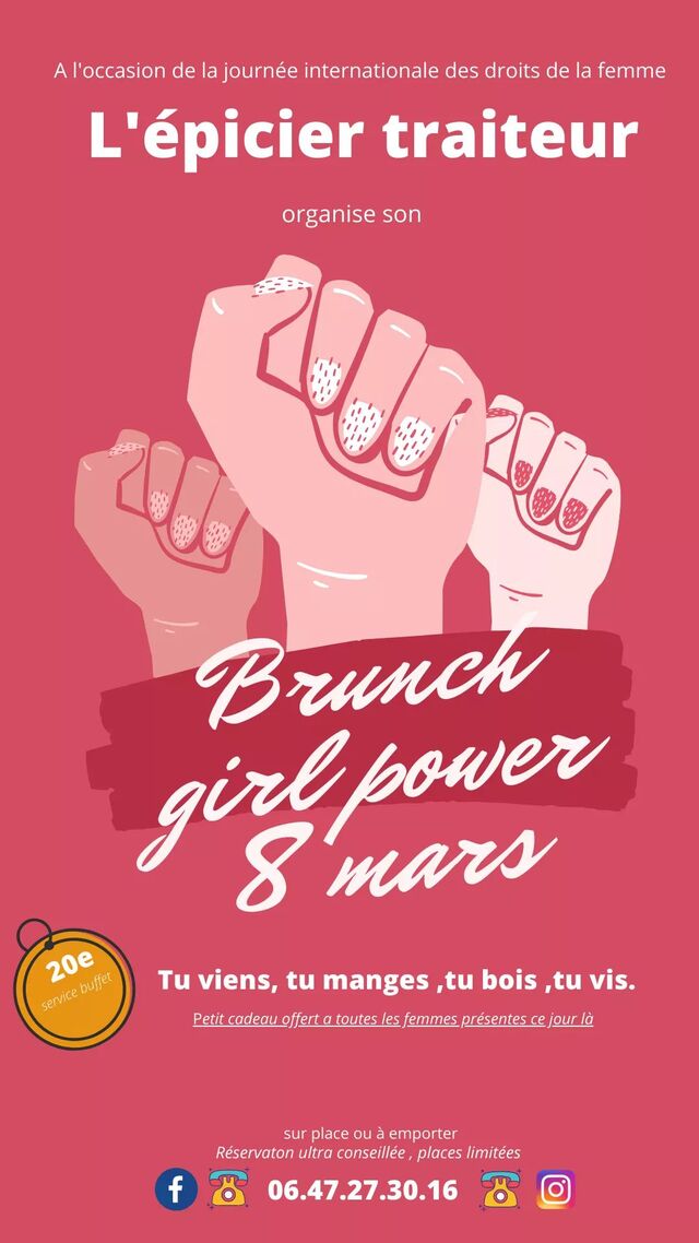 Brunch du 8 mars 2020 pensez à réserver 