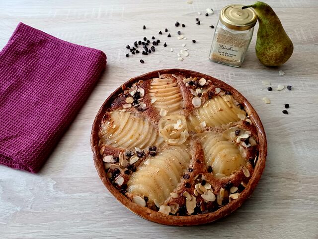 Tarte poire amande chocolat 