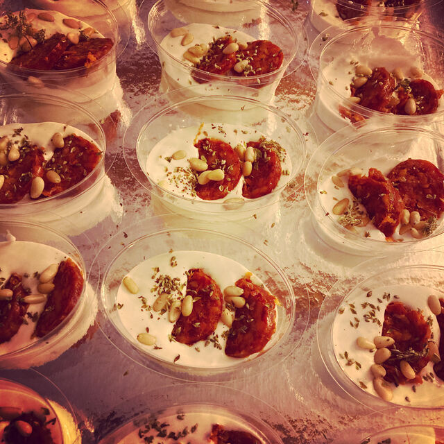Crème de buratta chorizo pignons
