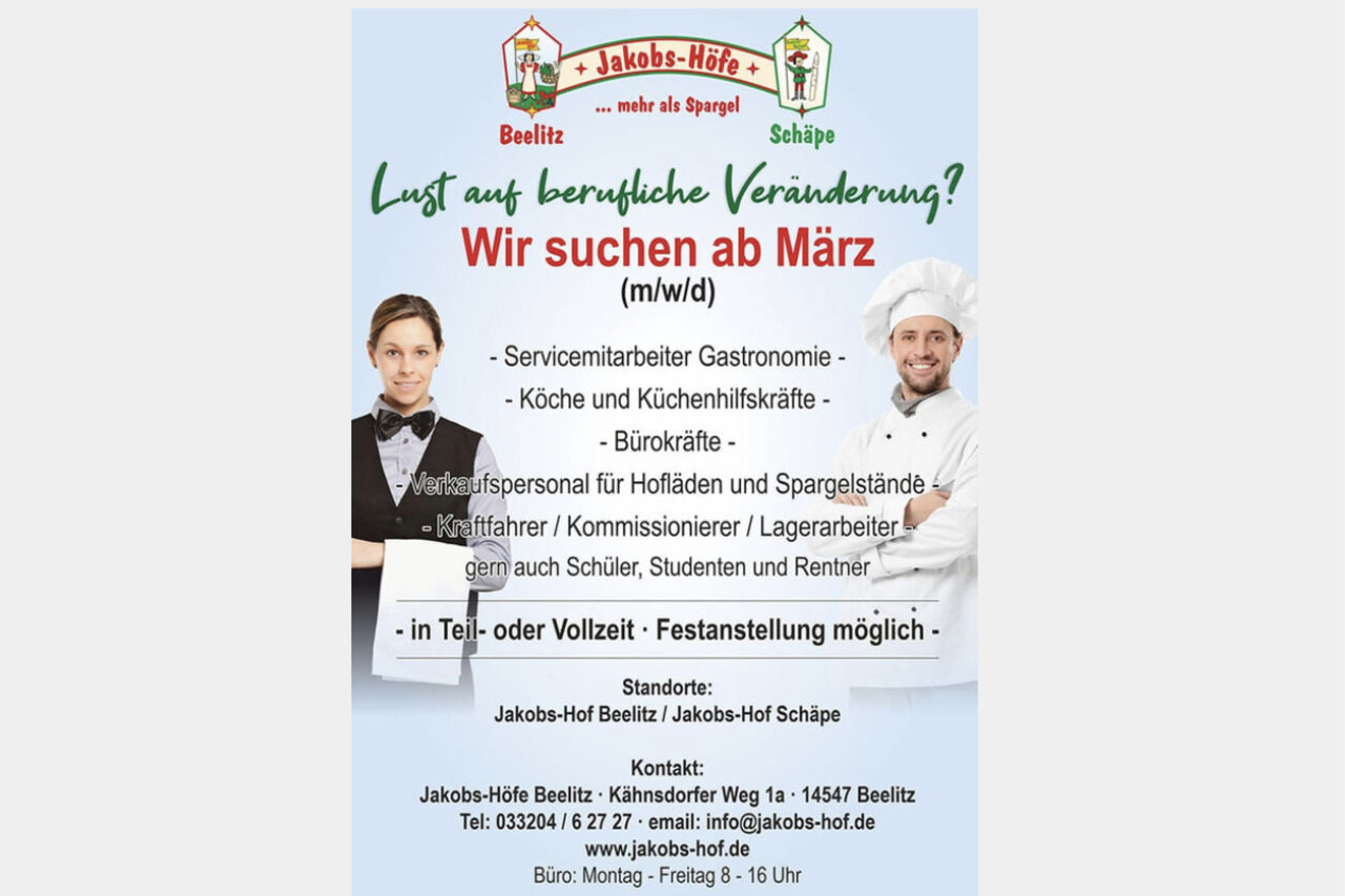 Stellenanzeige - Wir suchen dich!