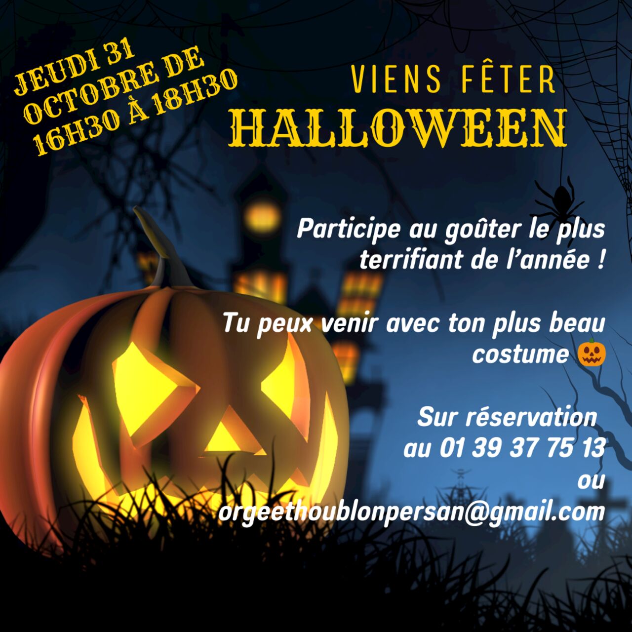 Goûter d'Halloween le jeudi 31 octobre de 16h30 à 18h30