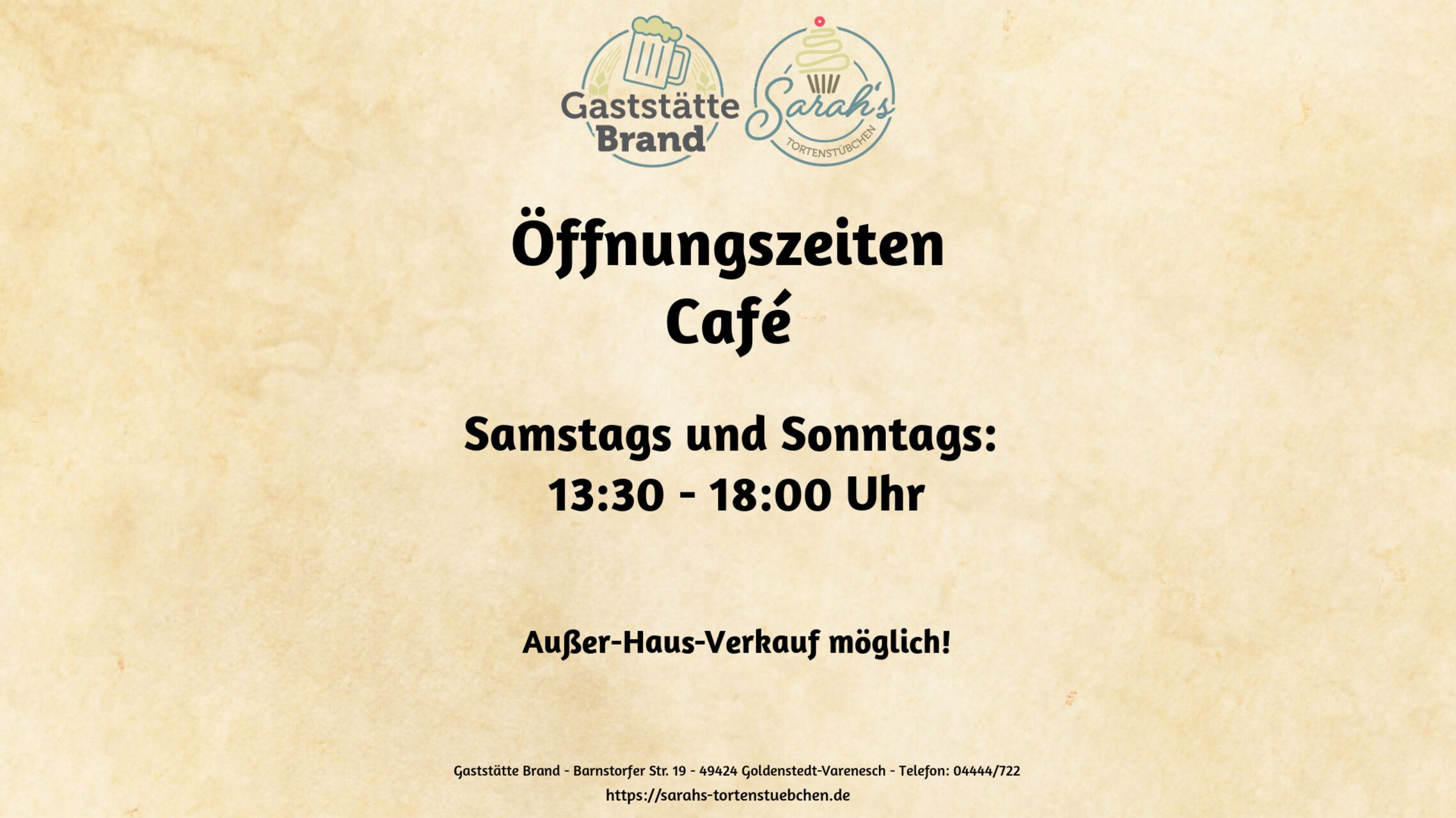 Öffnungszeiten Café