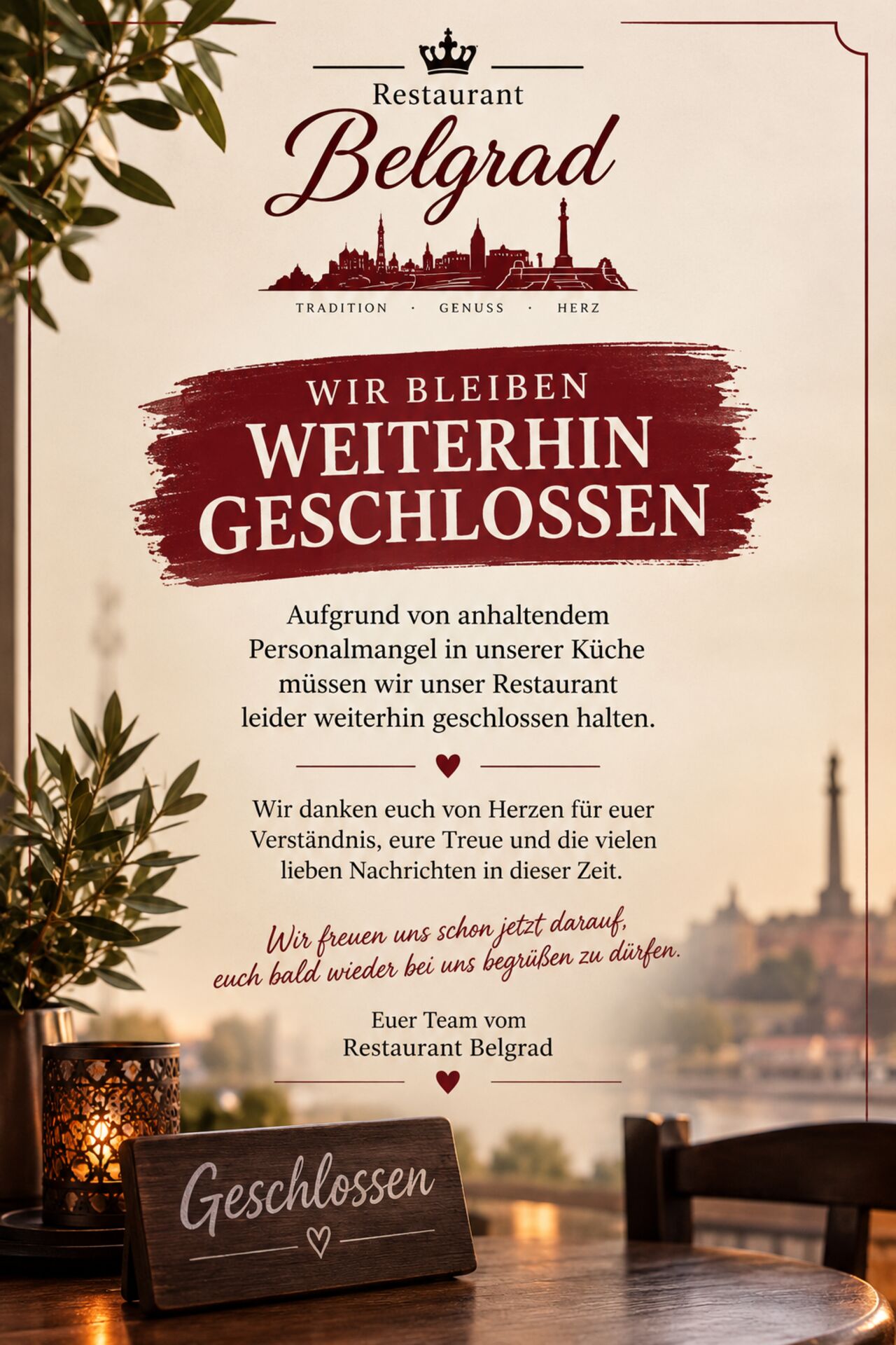 Weiterhin geschlossen