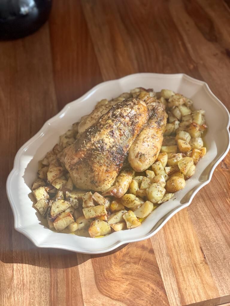 Poulet fermier label rouge et ses PDT rôties