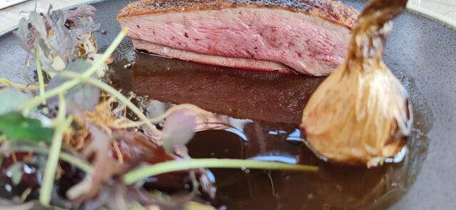 Un exemple de nos viandes à la carte avec la filet de canette de notre petit producteur en Vendée 