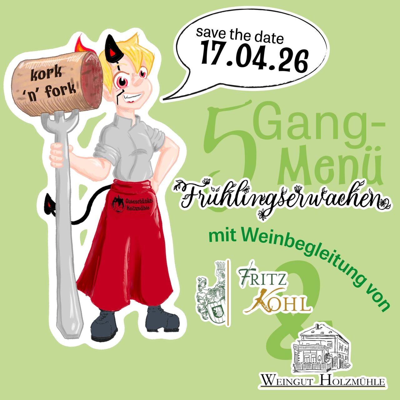 17. April kork 'n' fork