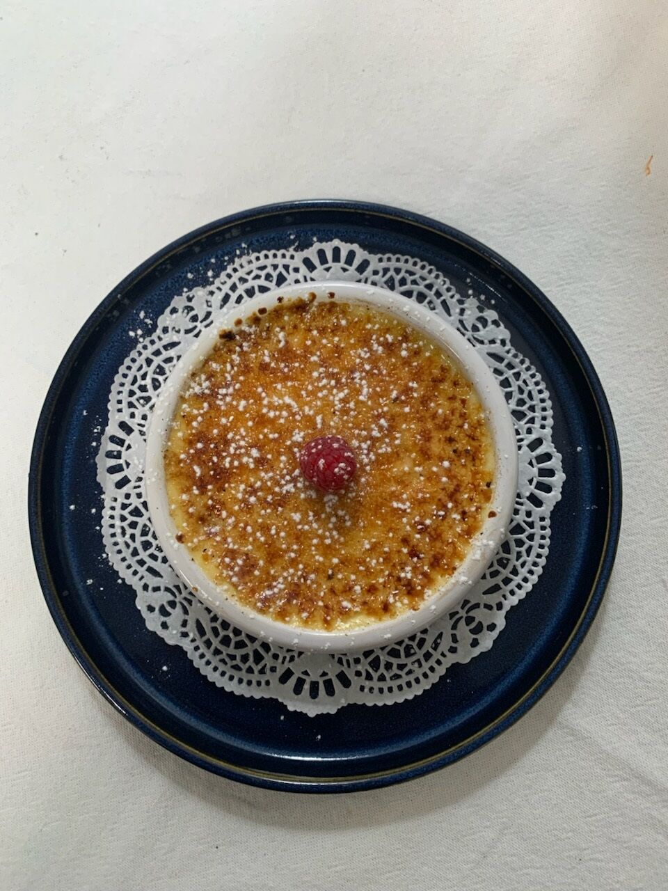 Crème brûlée maison à la verveine