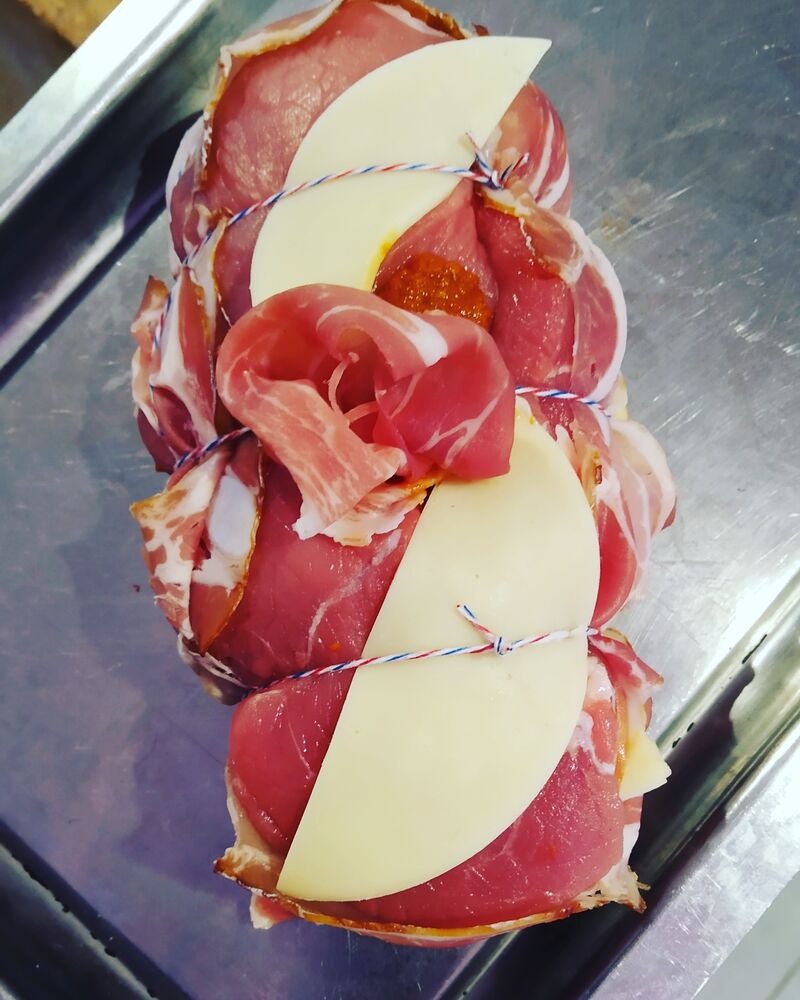 rôti de veau à l'italienne
jambon cru, mozzarella & tomates séchées 