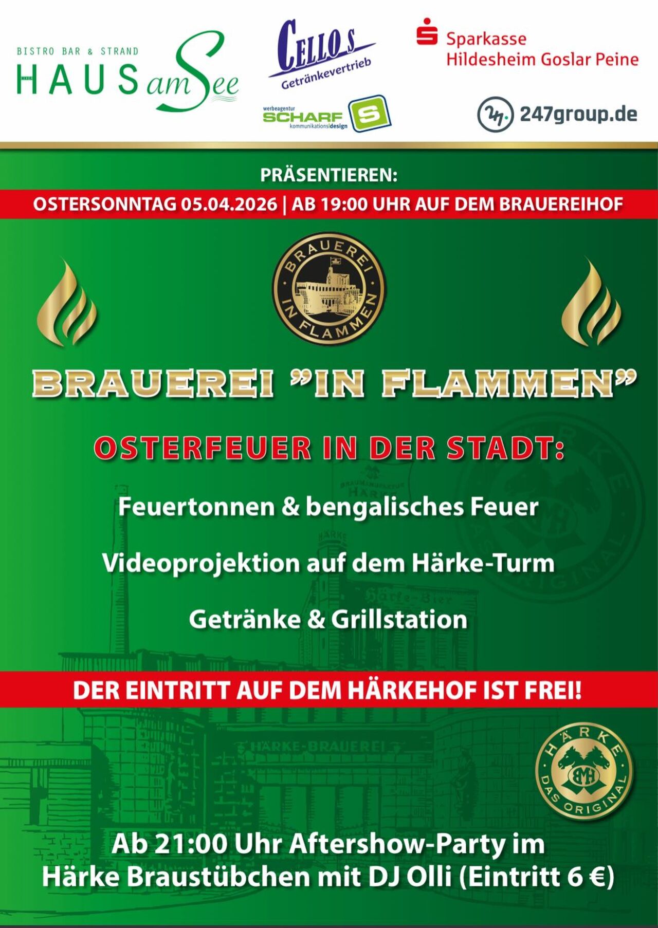Brauerei in Flammen
