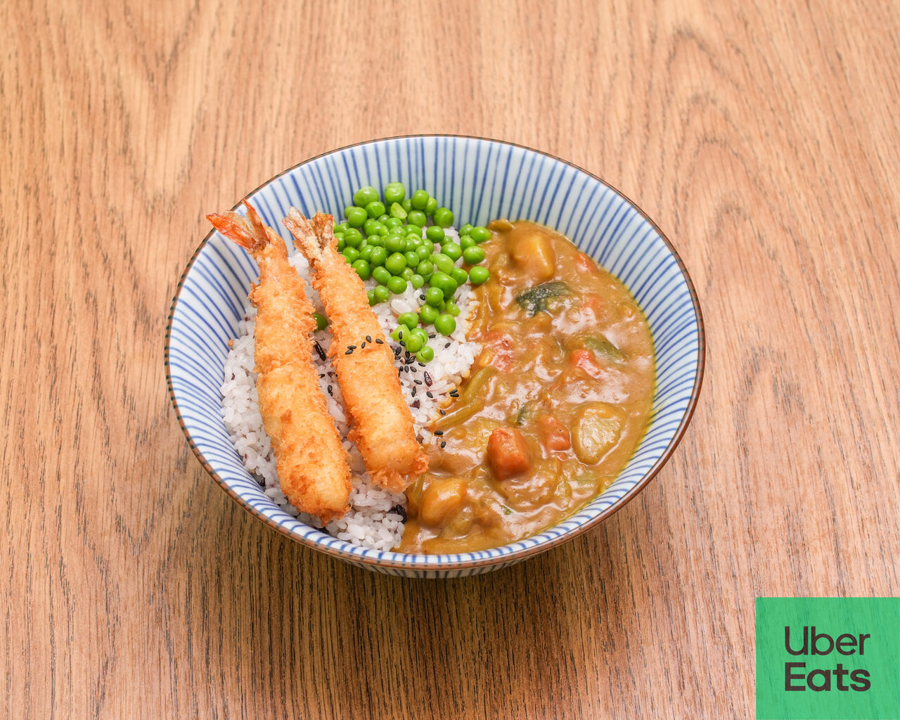 riz au curry avec crevettes frites