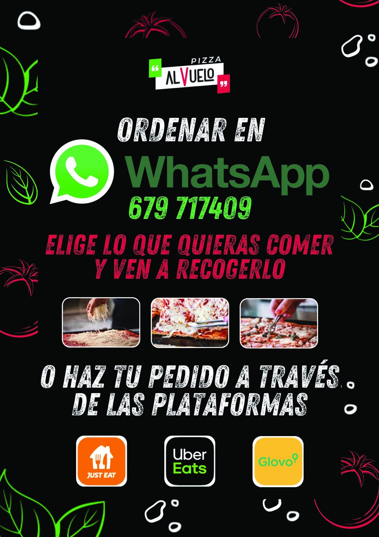 Cómo hacer un pedido, Whatsapp, Glovo, Just Eat, Uber Eat