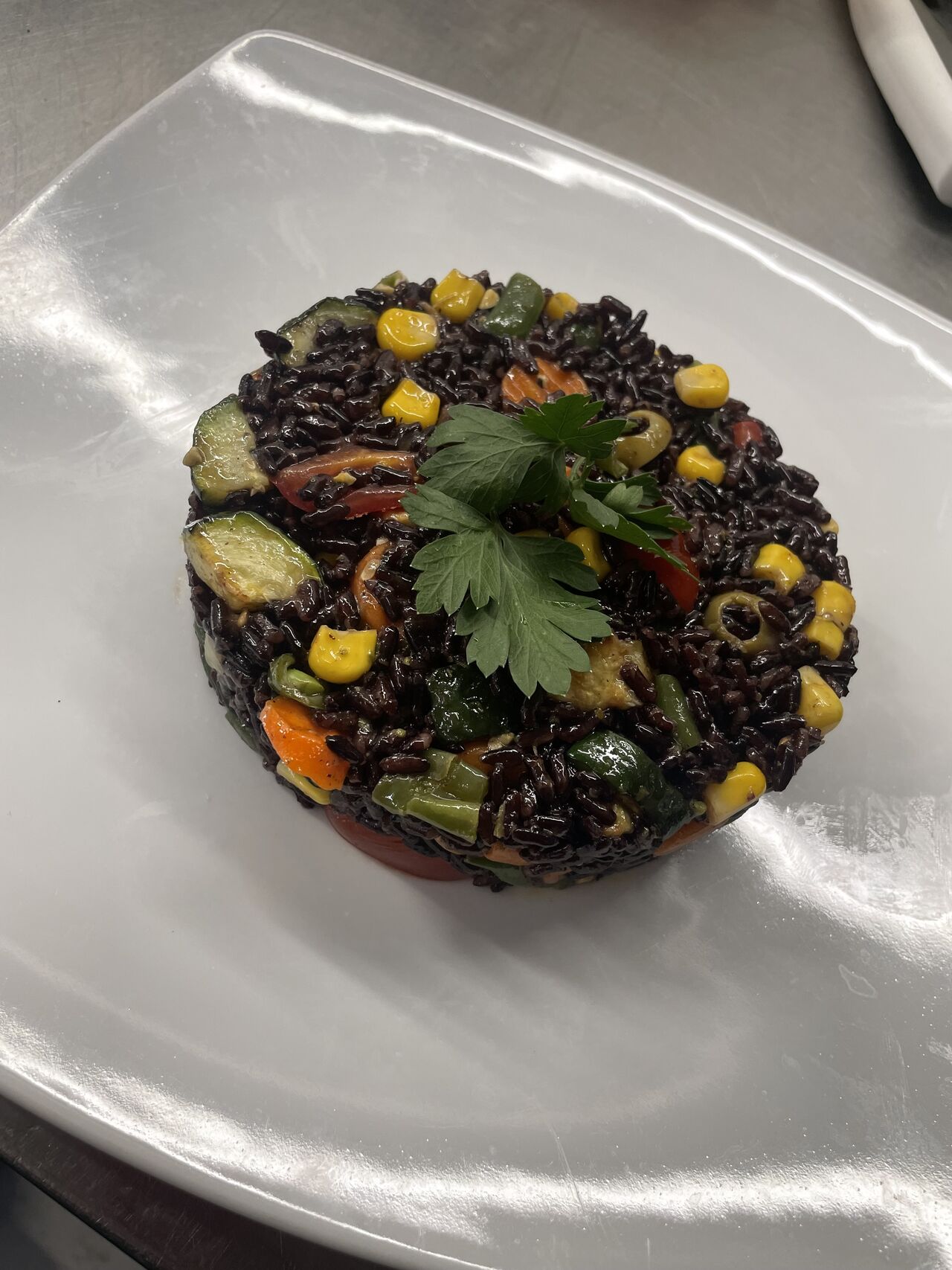 Riso nero con verdure