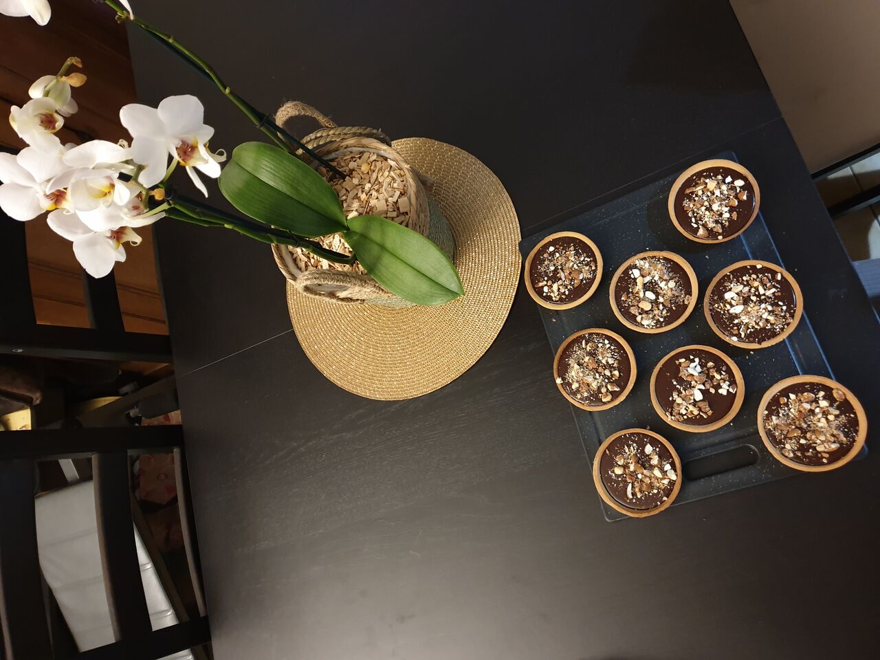 Tartes chocolat aux éclats d'amandes caramélisées