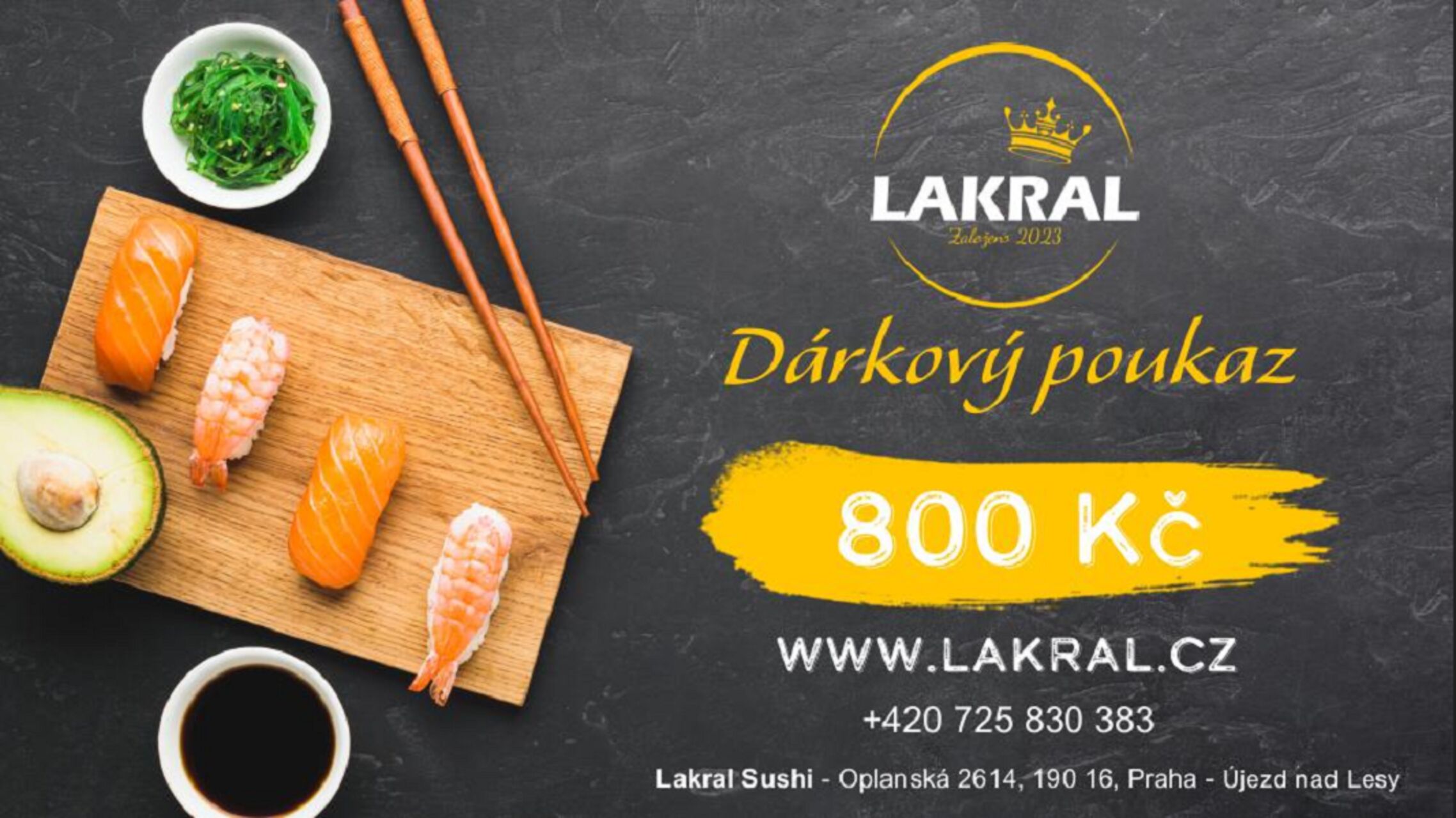 Lakral sushi dárkové poukazy