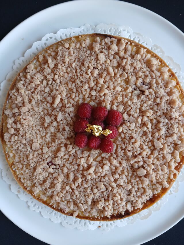 Tarte rhubarbe framboise