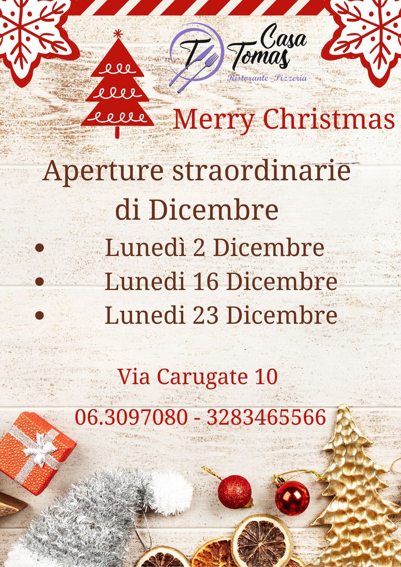 Aperture straordinarie DICEMBRE