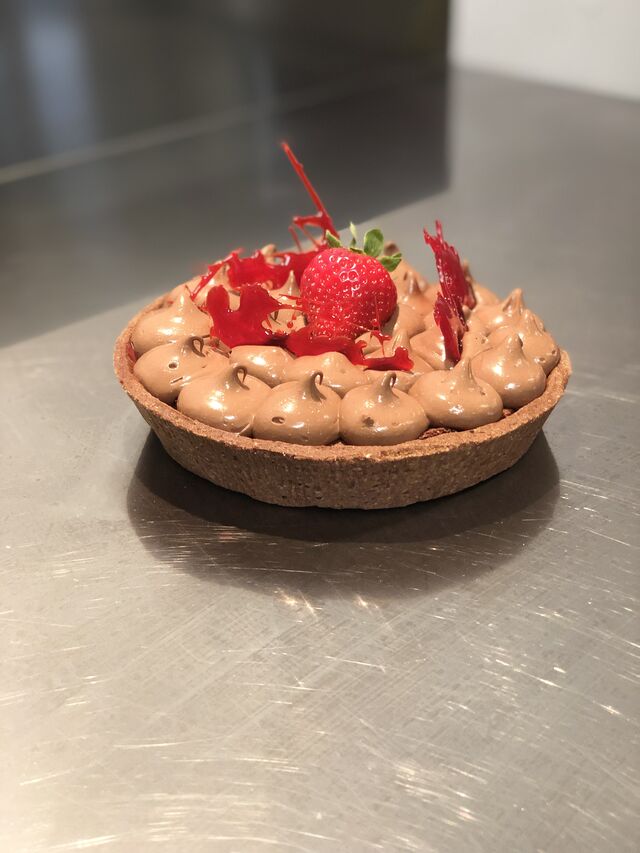 Crostata moderna fragole e cioccolato