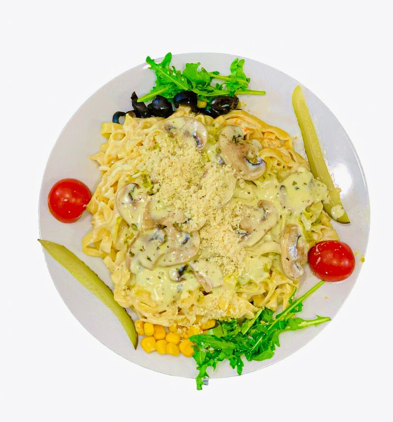 Champignon mit Parmesan Nudeln