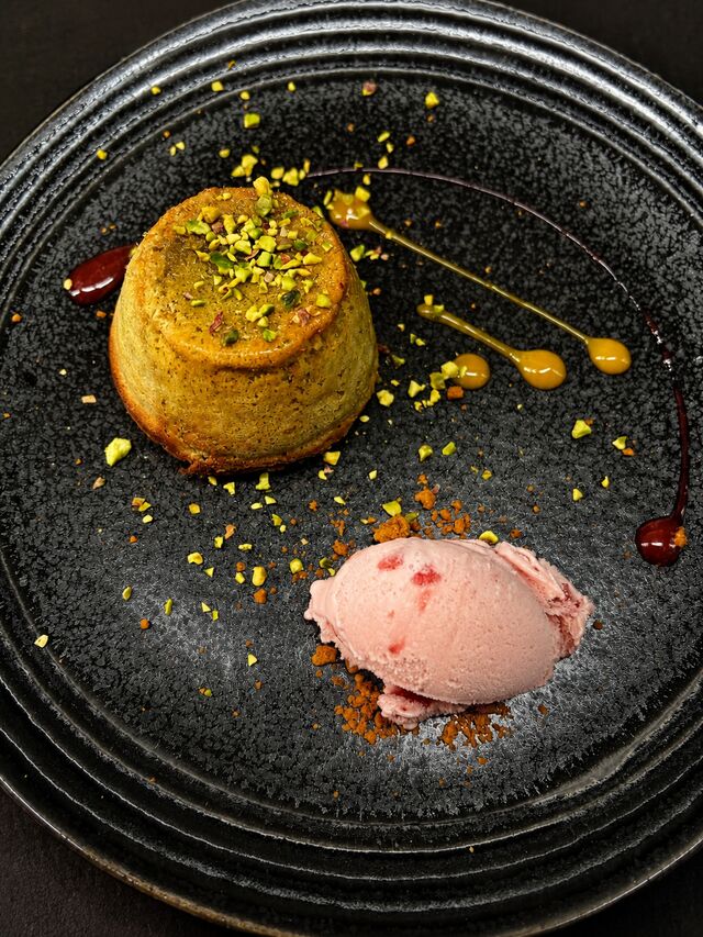 couland de pistacho con helado