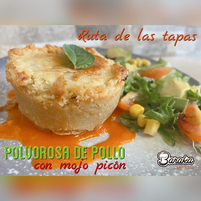 Ruta de las tapas del Puerto de la Cruz 2021. Polvorosa de pollo con mojo picón, 1er. Lugar por el jurado profesional.