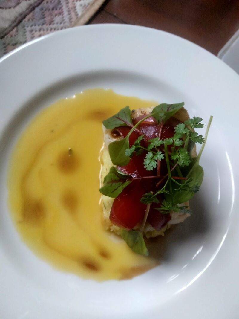 Skrei ,picckles carotte.