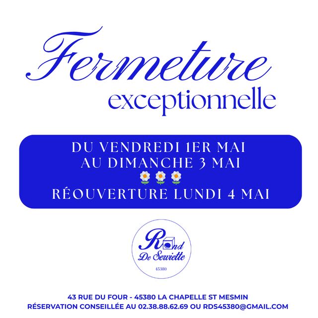 FERMETURE EXCEPTIONNELLE