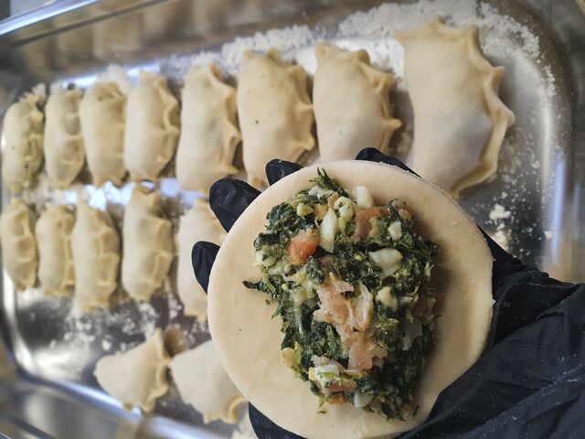 Teigtaschen mit Lachs und Spinat 