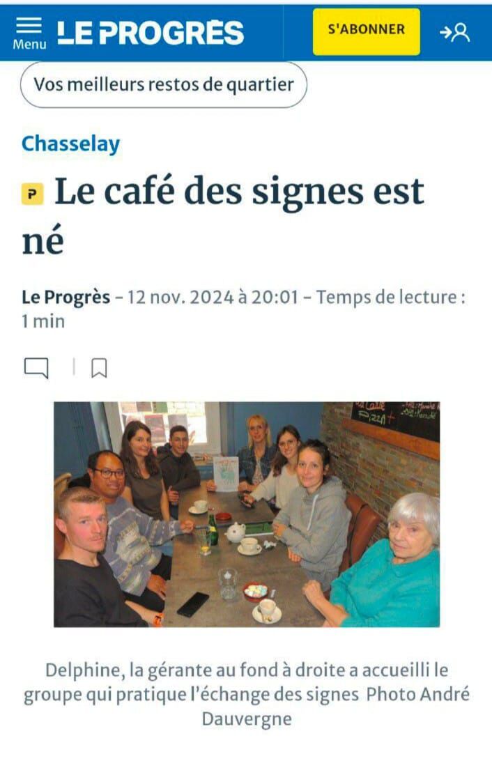 de 12h à 22h Café Signe (Langue des Signes Français)