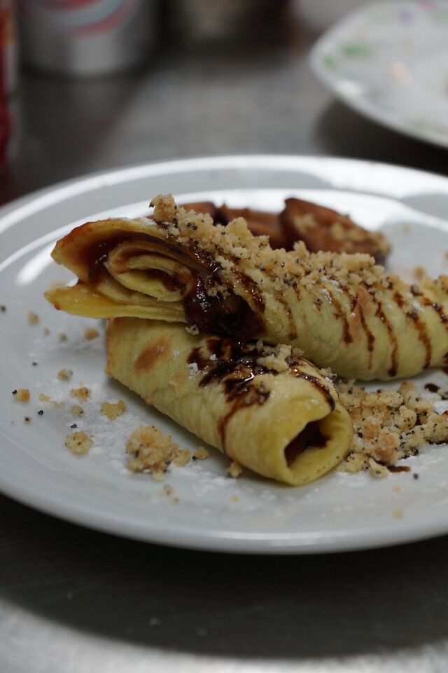 POTATO PLUM JAM PANCAKES