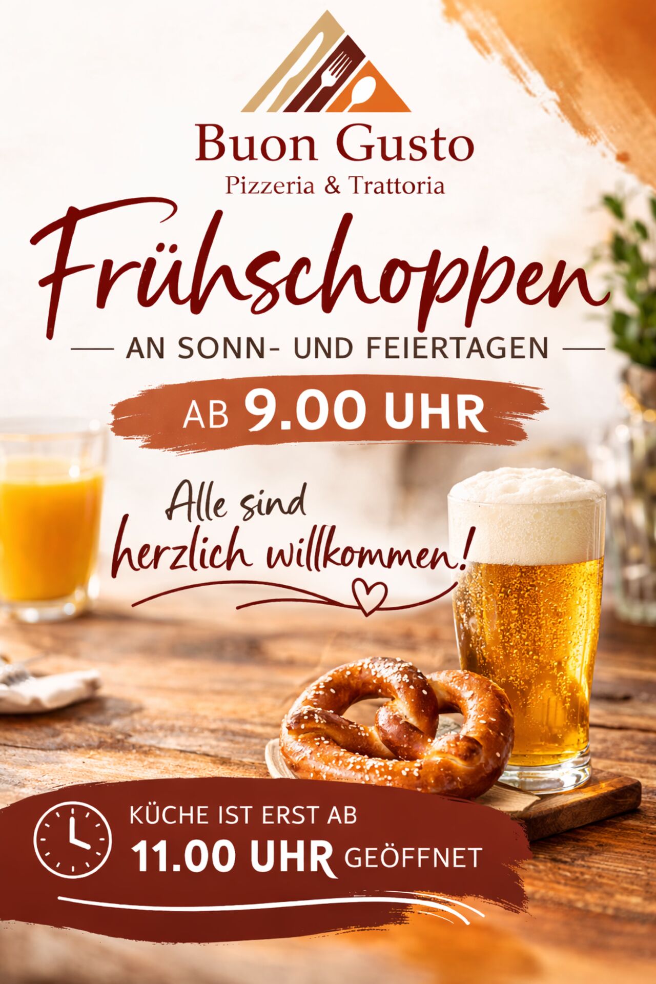 FRÜHSCHOPPEN - ab sofort an Sonn- u. Feiertagen ab 9.00 Uhr !!!