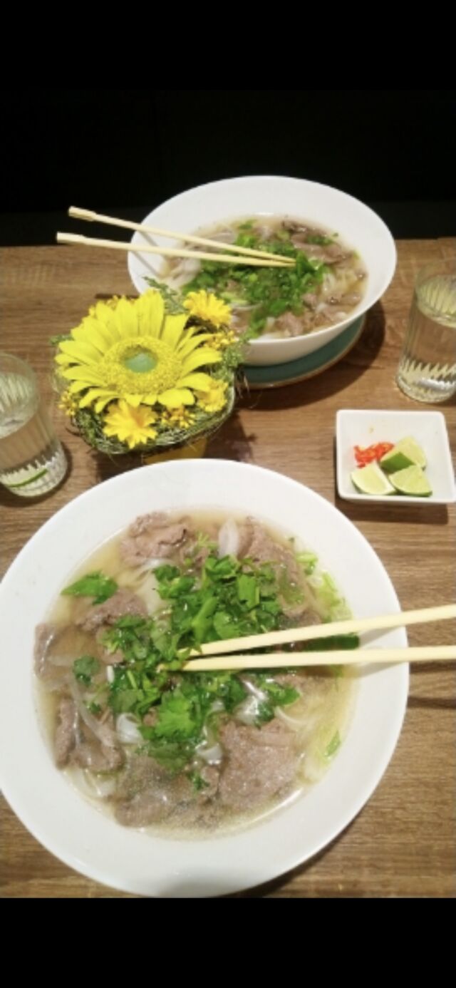 Pho Bo Hanoi. Das traditionell vietnamesische reisbandnudeln