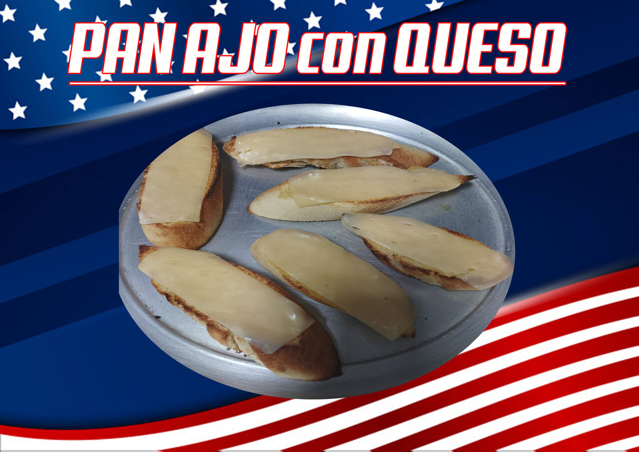 Rebanadas de pan con nuestra mantequilla de ajo, con o sin queso tu decides.