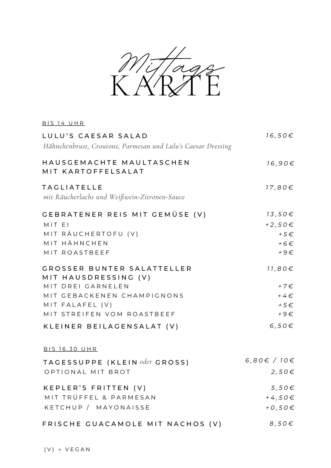 MITTAGSKARTE
