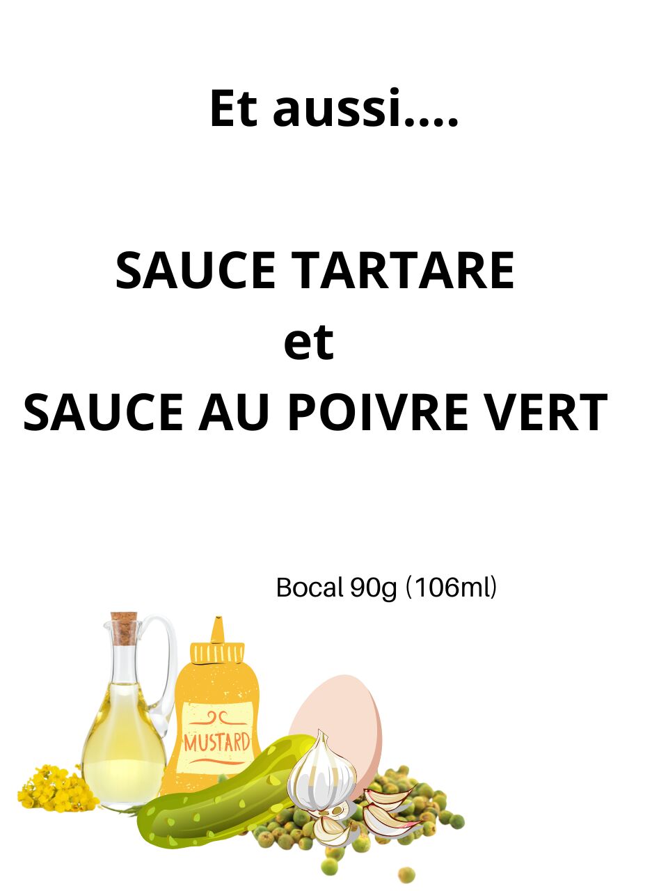 SAUCE TARTARE et SAUCE AU POIVRE VERT - 90g - 106ml